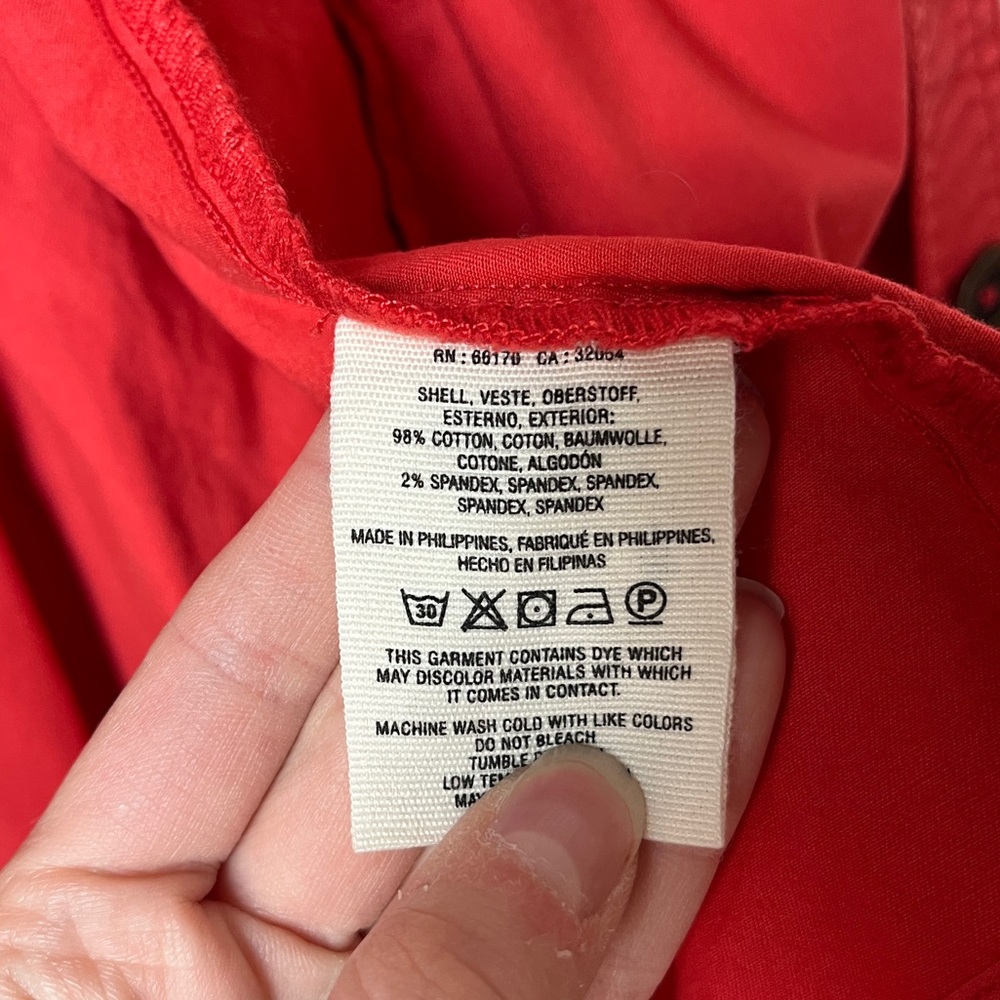 Anthropologie Chino Red Crop Swing Jacket Size Medium - Picture 6 of 6